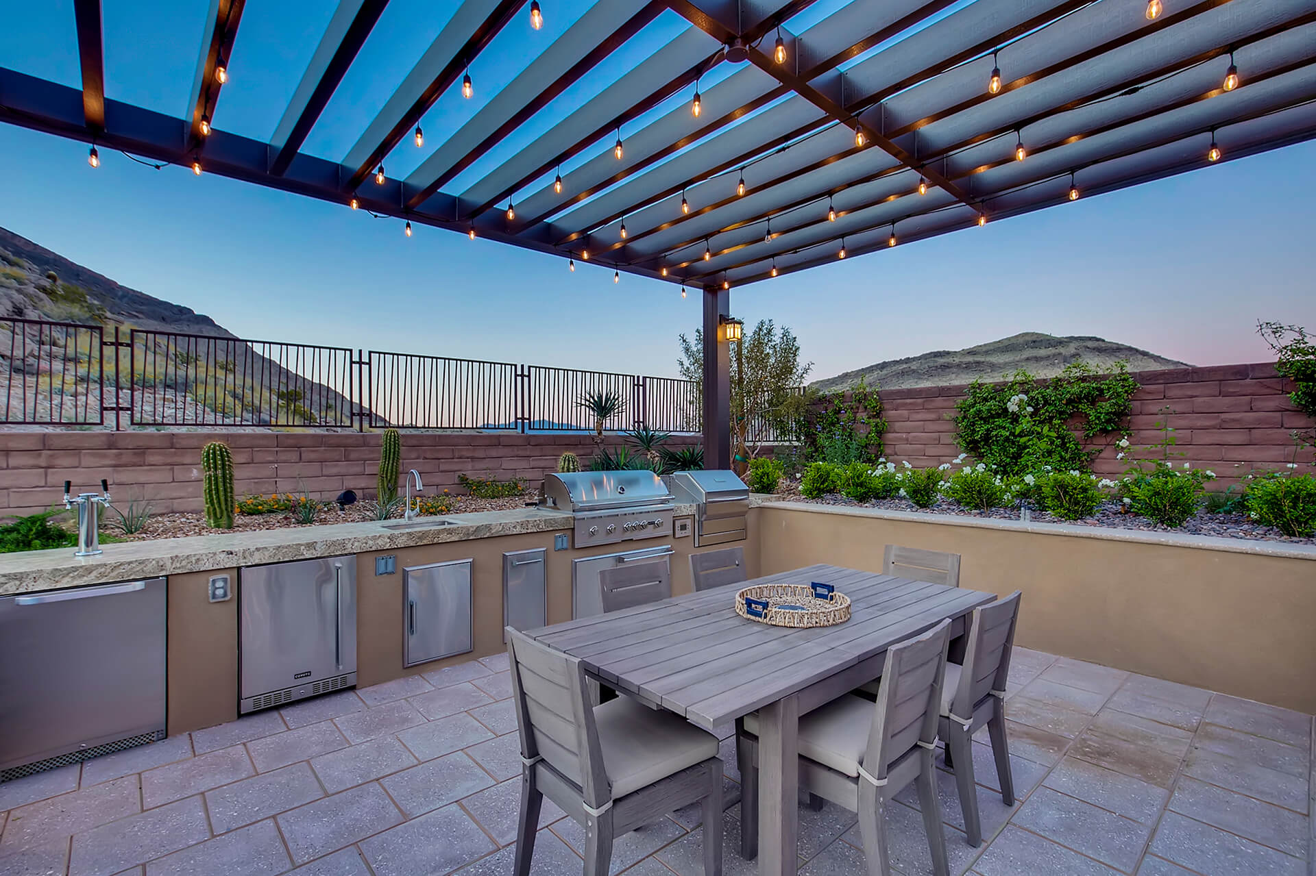 Custom Outdoor Kitchen and Living Area Design and Construction by Custom Outdoor Living of Las Vegas, Nevada